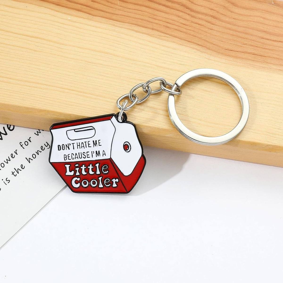 Funny Keychains for Women Men | Cool Metal Enamel Key Holder Key Chain for Purse Bag Accessories, Cute Socially Awkward Keyrings for Car Key | Sturdy Little Keychain for Birthday Gifts (Little Cooler)
