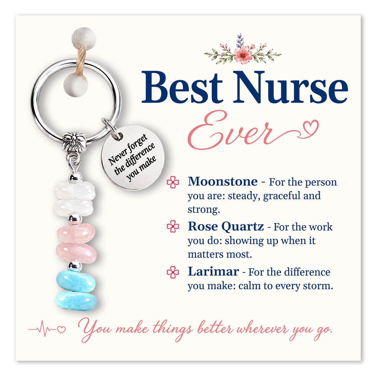 Retirement Gift For Woman, Keychain For Friend, Coworker, Teacher, Nurse