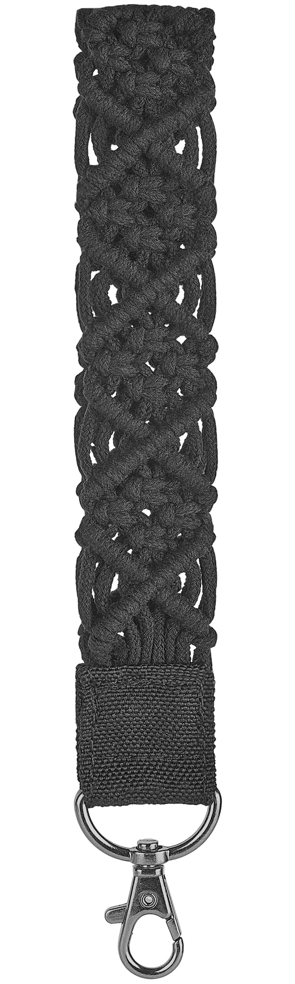 Mkono Macrame Keychain Wristlet, Beige Crochet Boho Lanyard for Car Keys