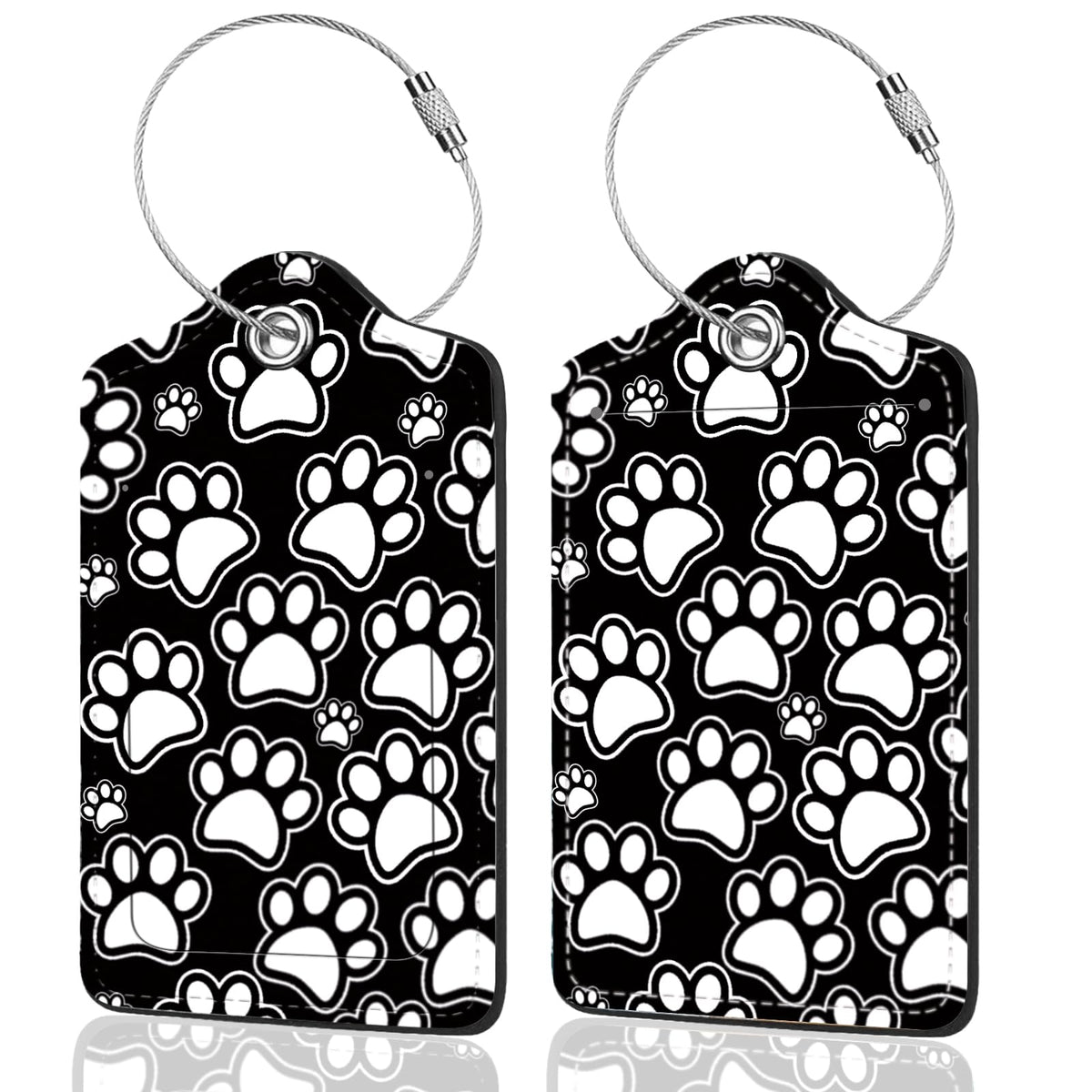 2Pack Luggage Tags for Suitcases, Cute Unique Pu Leather Cruise Luggage Tag with Privacy Cover ID Label Address Card and Metal Ring Suitable for Women Men Kids Travel Bag Inspirational Language