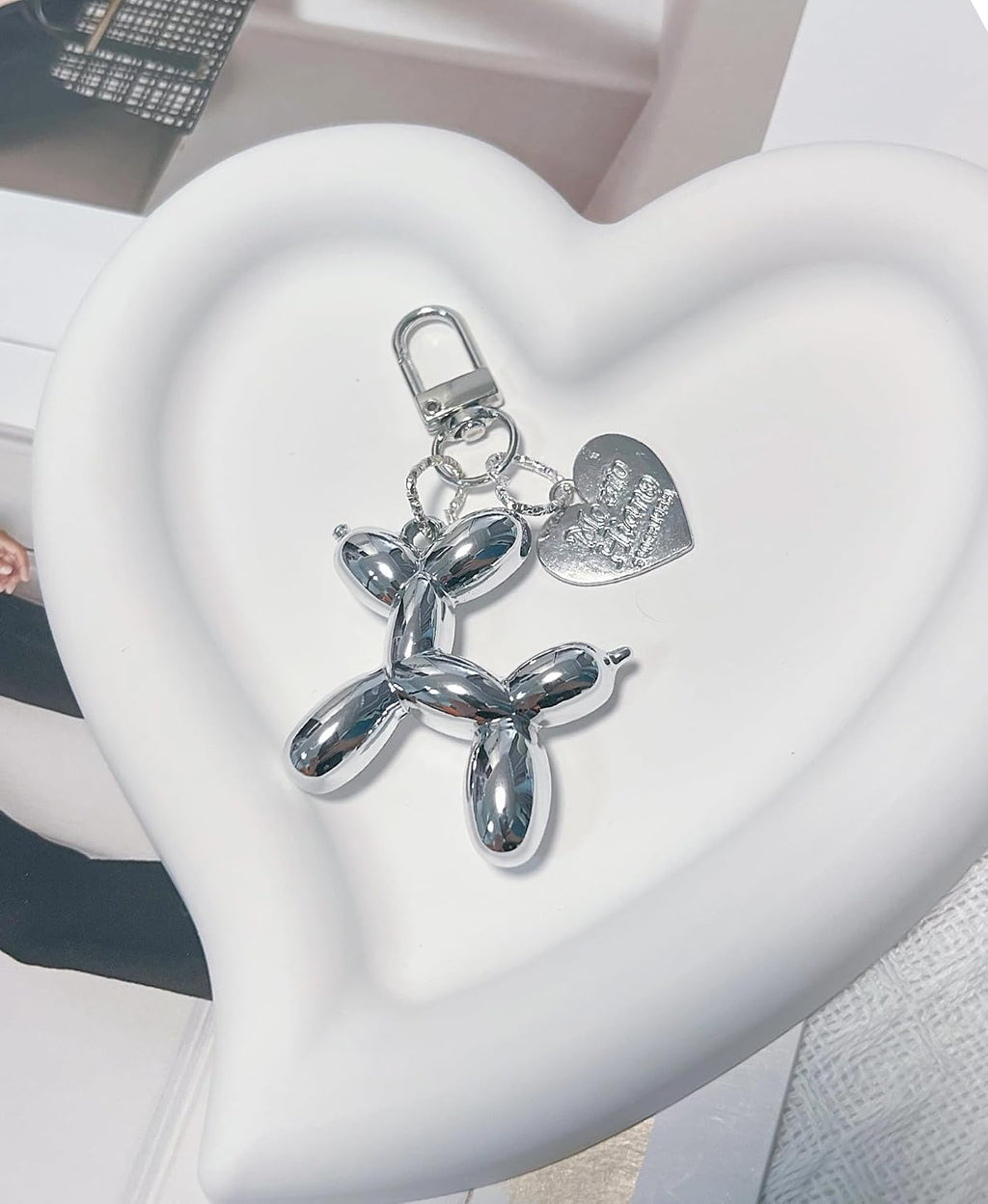 LAEKOU Jelly Balloon Dog Keychain for Women, Cute Bag Charms Key Chain