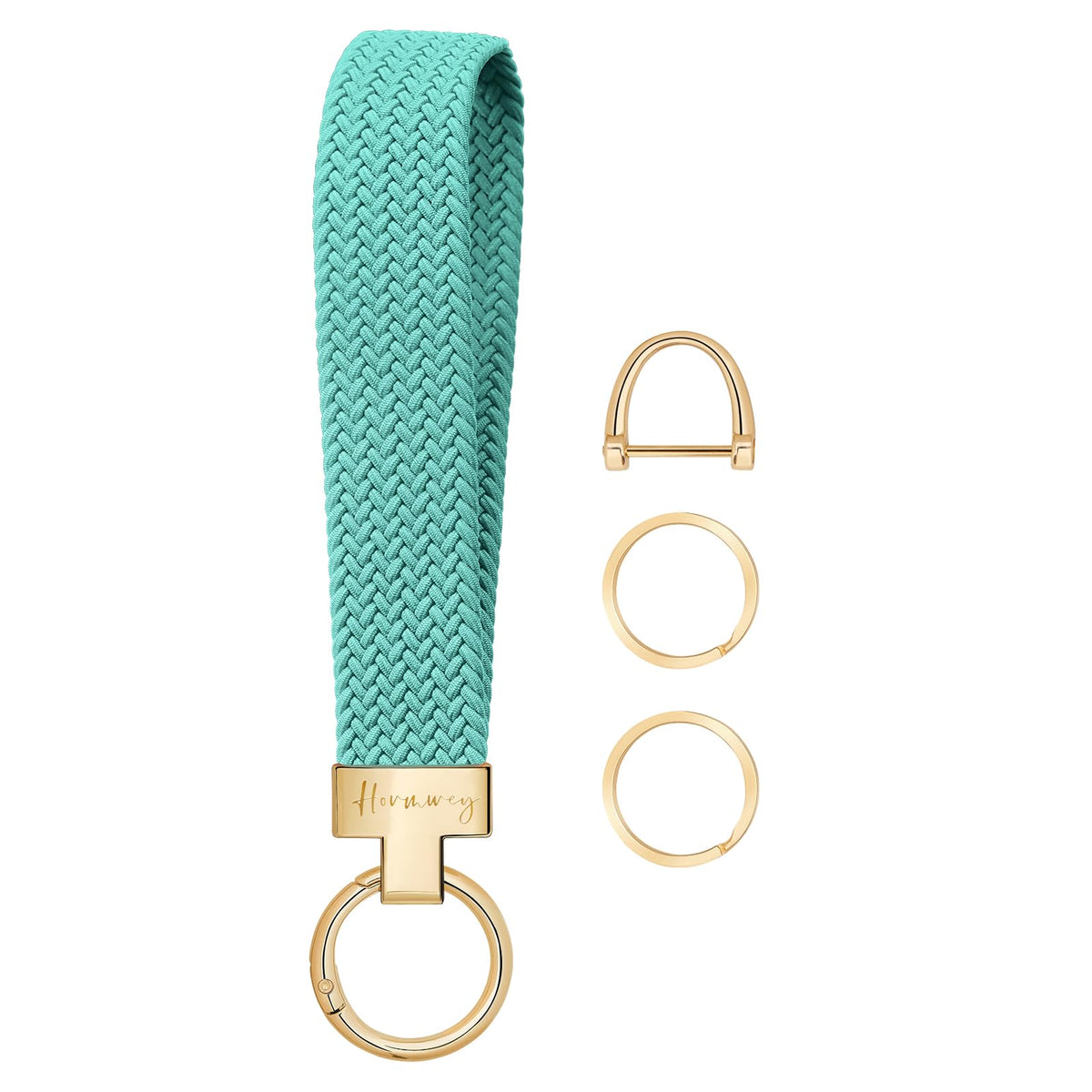 Hovmwey Elastic Wristlet Keychain for Women Men, Cute Car Key Chain, Braided Wrist Strap Lanyard for Keys ID Badges
