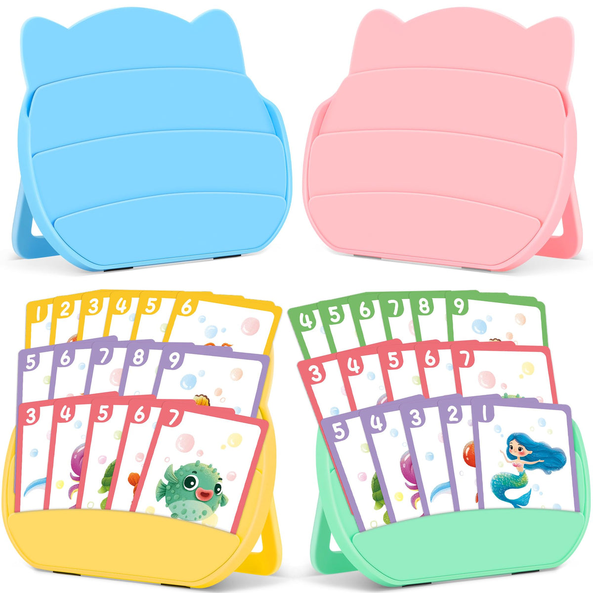4 Pack Card Holders for Playing Cards, Playing Card Holder (Multicolor)