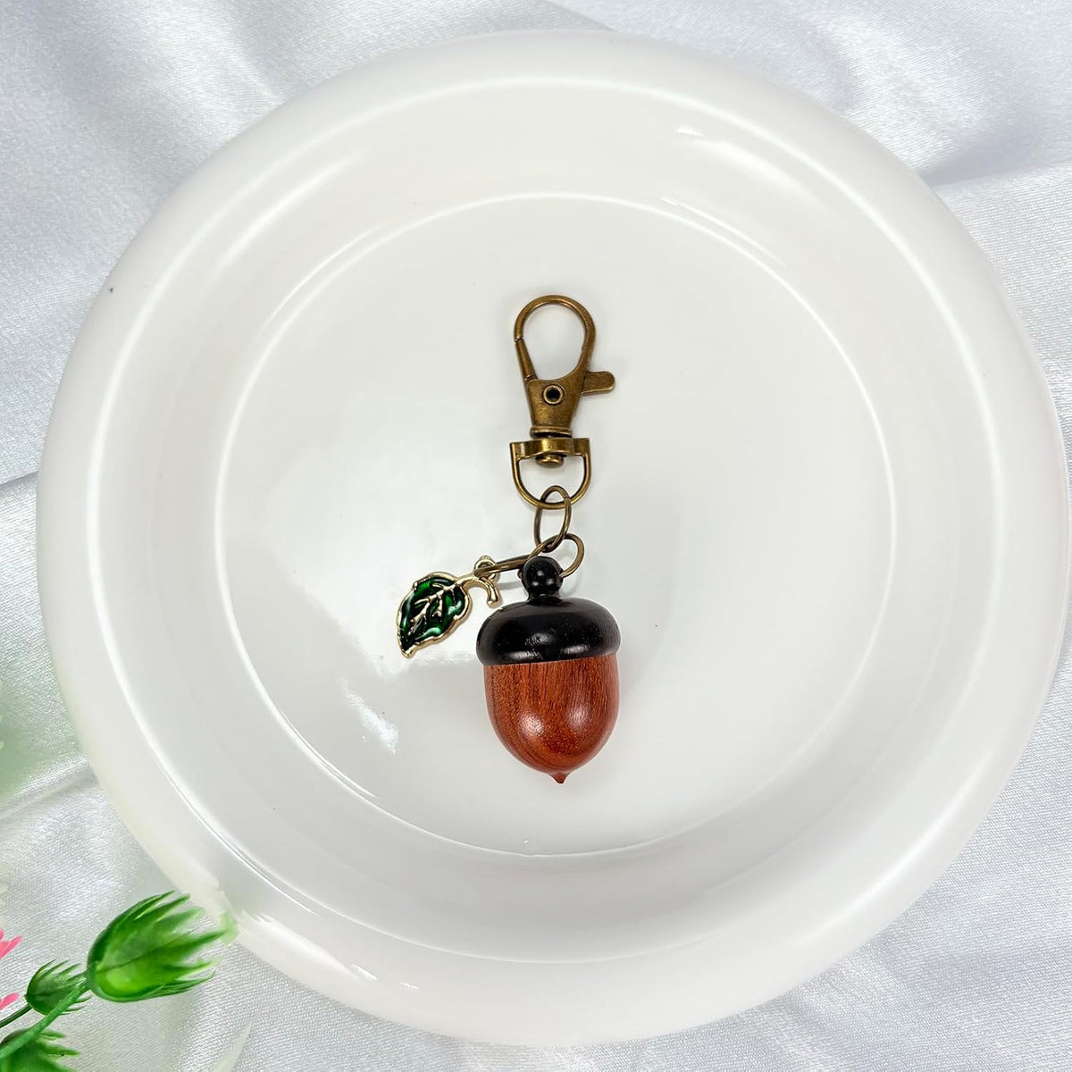 YTYAB Acorn Canister Pill Keychain,Small Portable Organizer Bag Charms