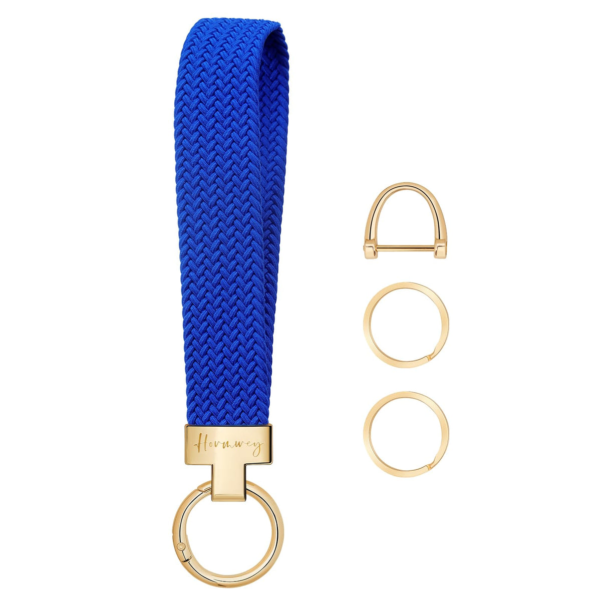 Hovmwey Elastic Wristlet Keychain for Women Men, Cute Car Key Chain, Braided Wrist Strap Lanyard for Keys ID Badges