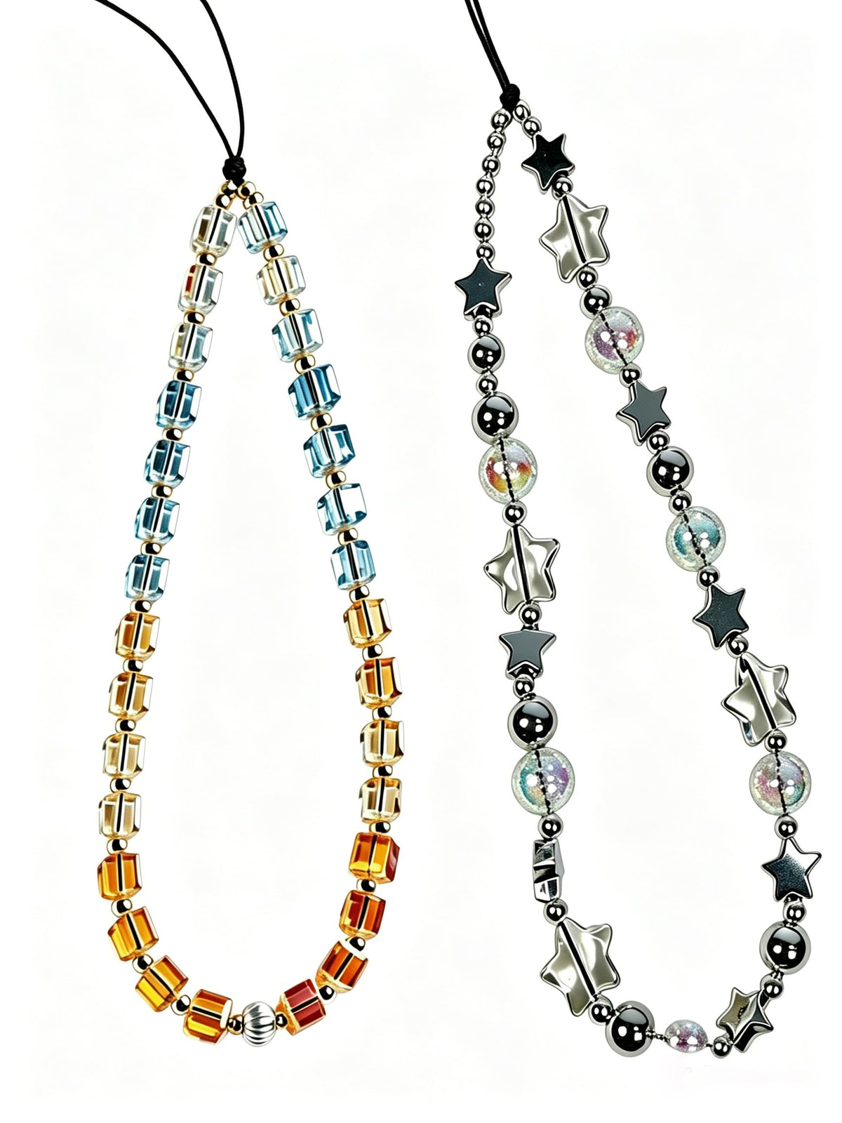 2 Pcs Phone Charm Strap Universal Hand Phone Wrist Strap Camera Lanyard Pearl Beaded Cute Chain String Accessories Universal for iPhone 16 Pro Max Samsung Women Girls Phones Bag Keychain Beach Style
