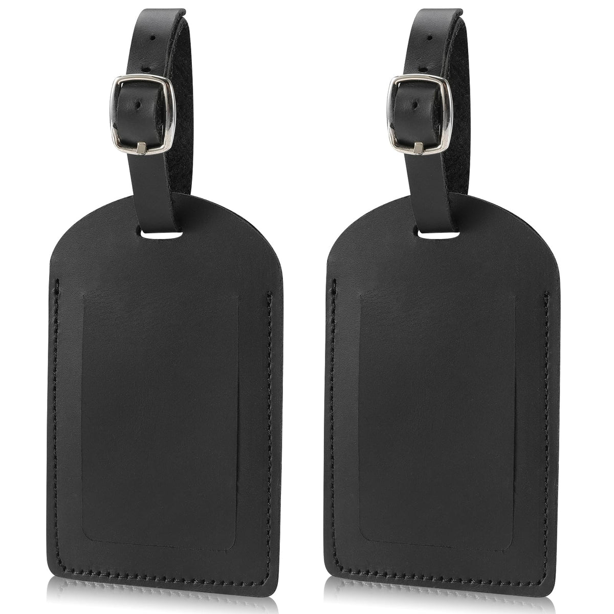 Ringsun Genuine Leather Luggage Tag for Suitcases ID Tags Bag Tags for Luggage (2 Pack)