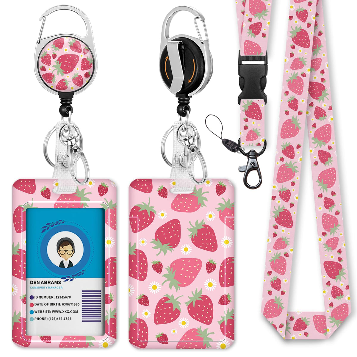Gctriki Ocean Lanyards for ID Badges, Badge Holder Retractable Reel Clip