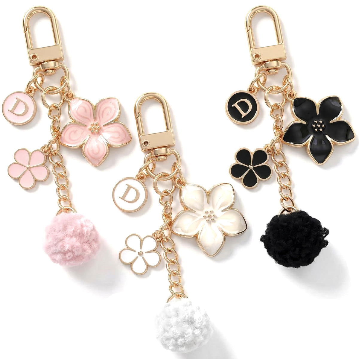 AGEN KGEN Cute Flower keychains for Women, Aesthetic Keychain Charms, Bag ＆ Purse Charms for Handbags ＆ Backpacks Accessories