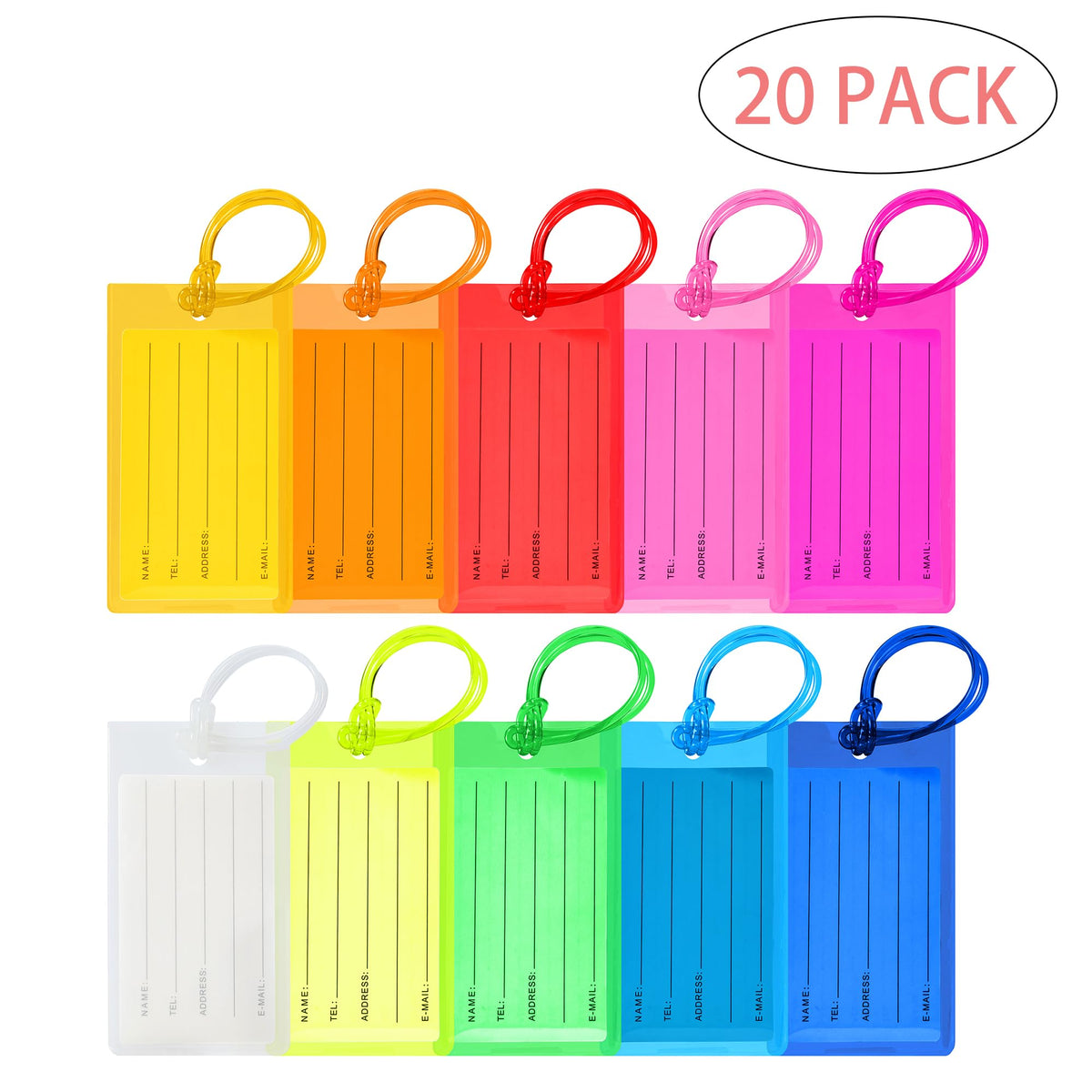 10 Pack Luggage Tags for Suitcases, Airplane Travel Essentials