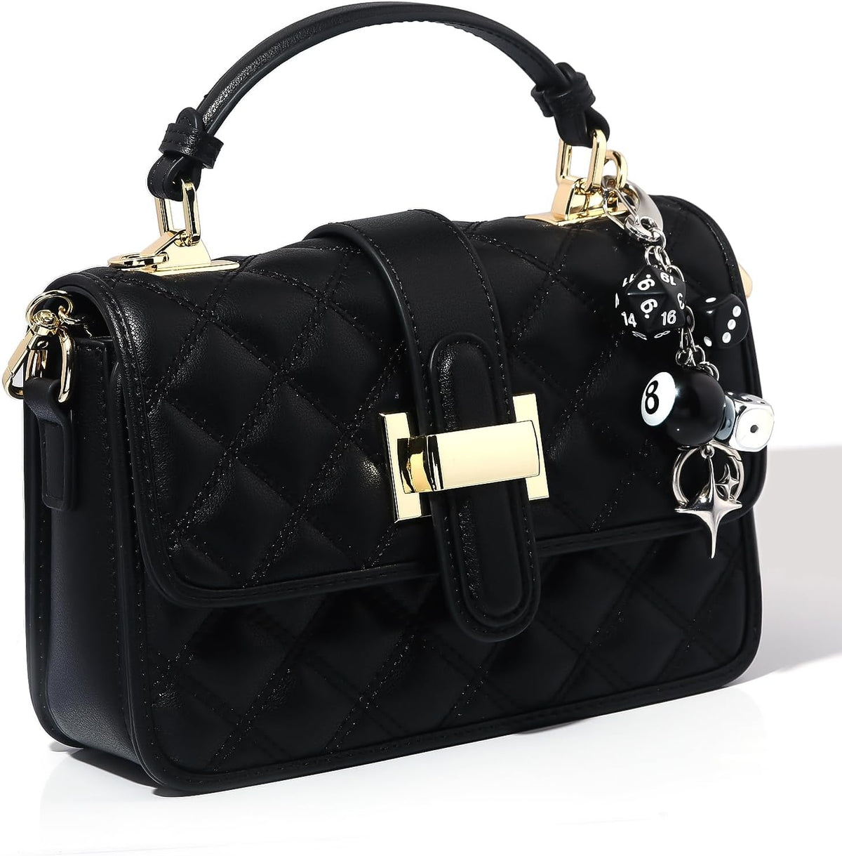 8 Ball Dice Charm Keychain,Cute Bag Purse Handbag Backpack Accessories