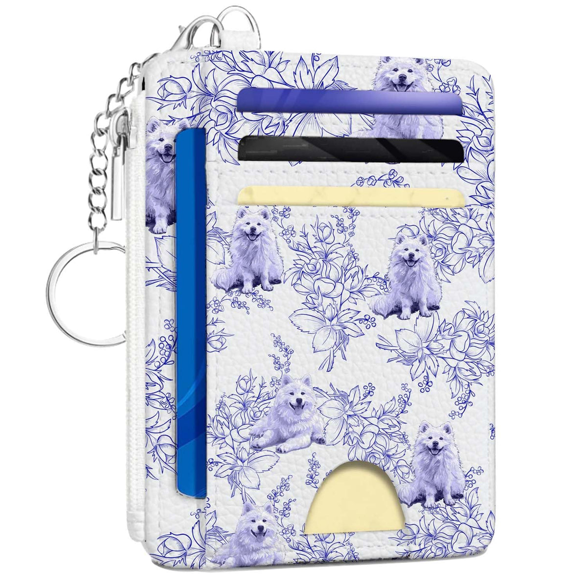Gifts for Cat Lovers,Funny Cat Credit Card Holder Small Keychain Wallet for Women, Cute Blocking Wallet Coin Pocket,Front Pocket Thin Travel Card Case with ID Window