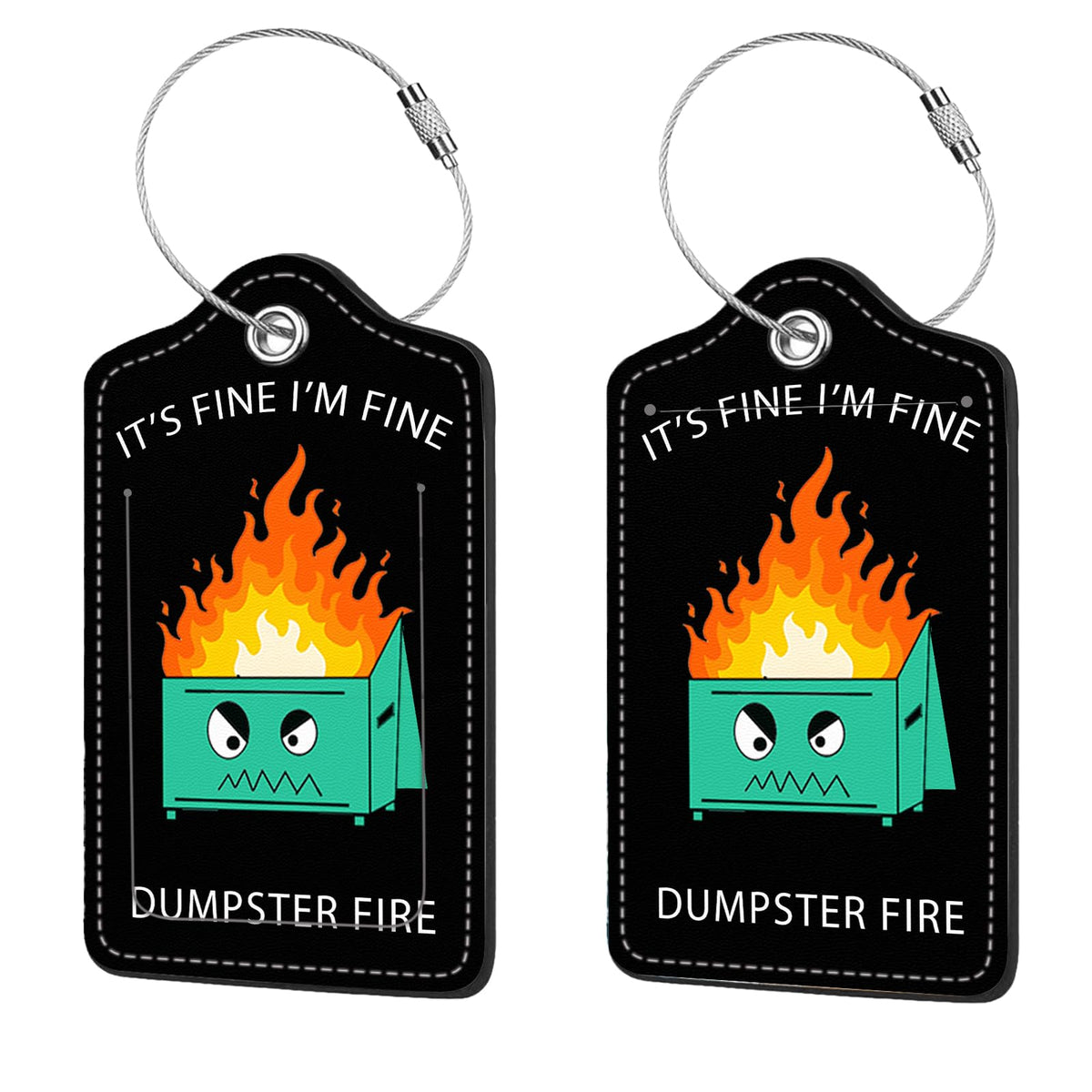 2 Pcs Luggage Tags for Suitcase, Cute Unique PU Leather Travel Bag Tag with Privacy Cover ID Label Address Card and Durable Metal Ring Suitable for Men Women Children Backpack,Flamingos