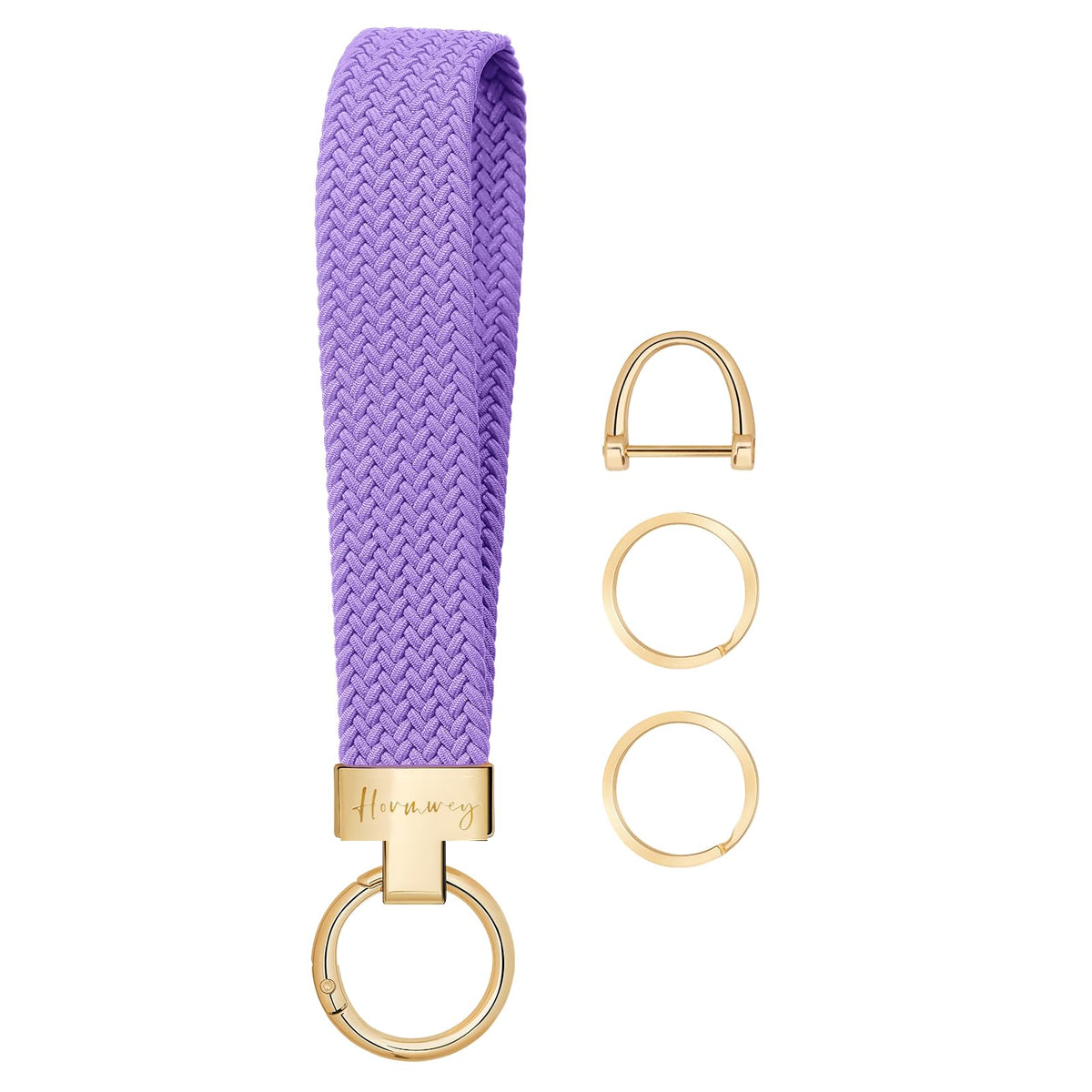 Hovmwey Elastic Wristlet Keychain for Women Men, Cute Car Key Chain, Braided Wrist Strap Lanyard for Keys ID Badges