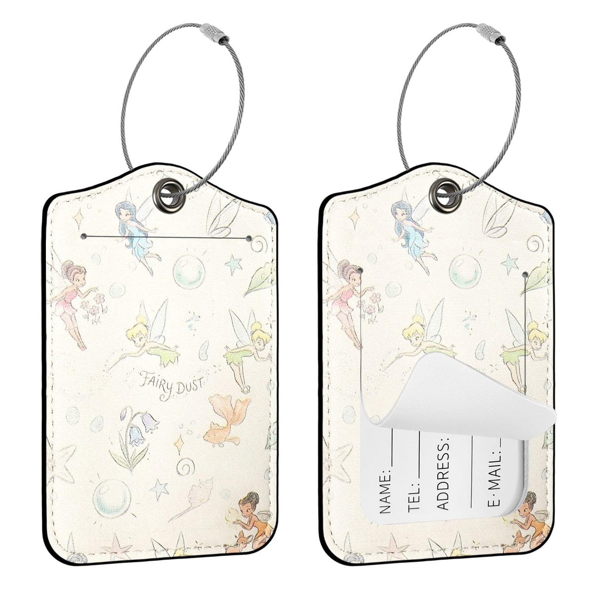Seorsok 2Pcs Luggage Travel Tags for Suitcases,Cute Color Grids Checkered PU Leather Name Tag with Privacy Cover&ID Label Address Card and Durable Metal Ring Suitable for Men Women Handbags Backpack