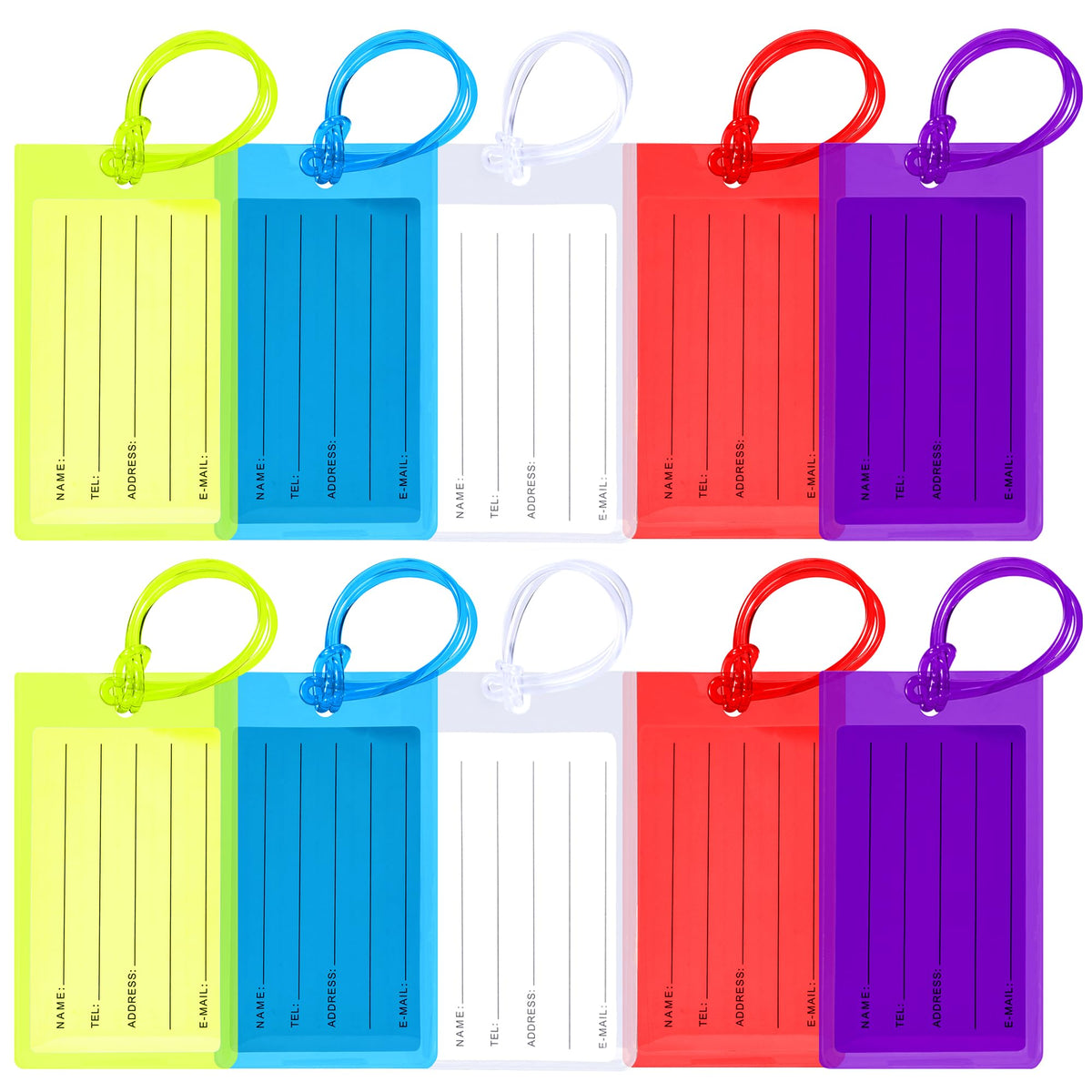 10 Pack Luggage Tags for Suitcases, Airplane Travel Essentials