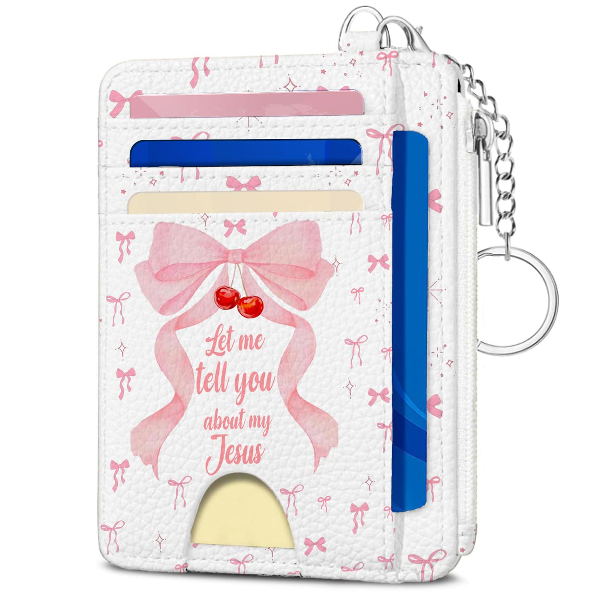 Book Lover Gift for Readers, Cute Reading Theme Card Holder Wallet, Literary Slim Credit Card Case with ID Window, Cartoon RFID Blocking Pocket Wallet Gift for Book Fans with Coin Zipper Keychain