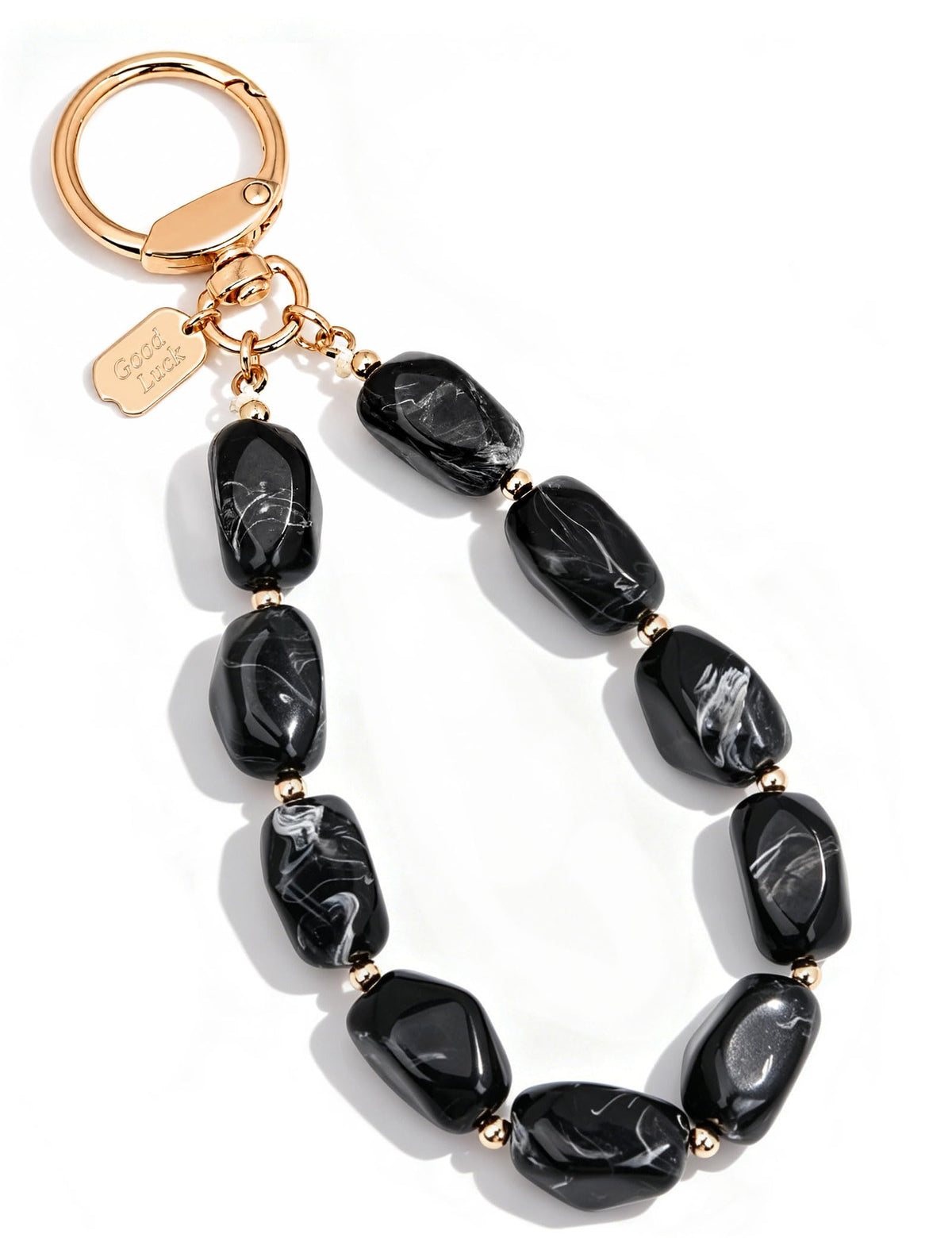 BAOSIWA Resin Beaded Keychain Wristlet for Women - Cute Car Key Chain Holder Key Ring Bracelet, Non-Elastic