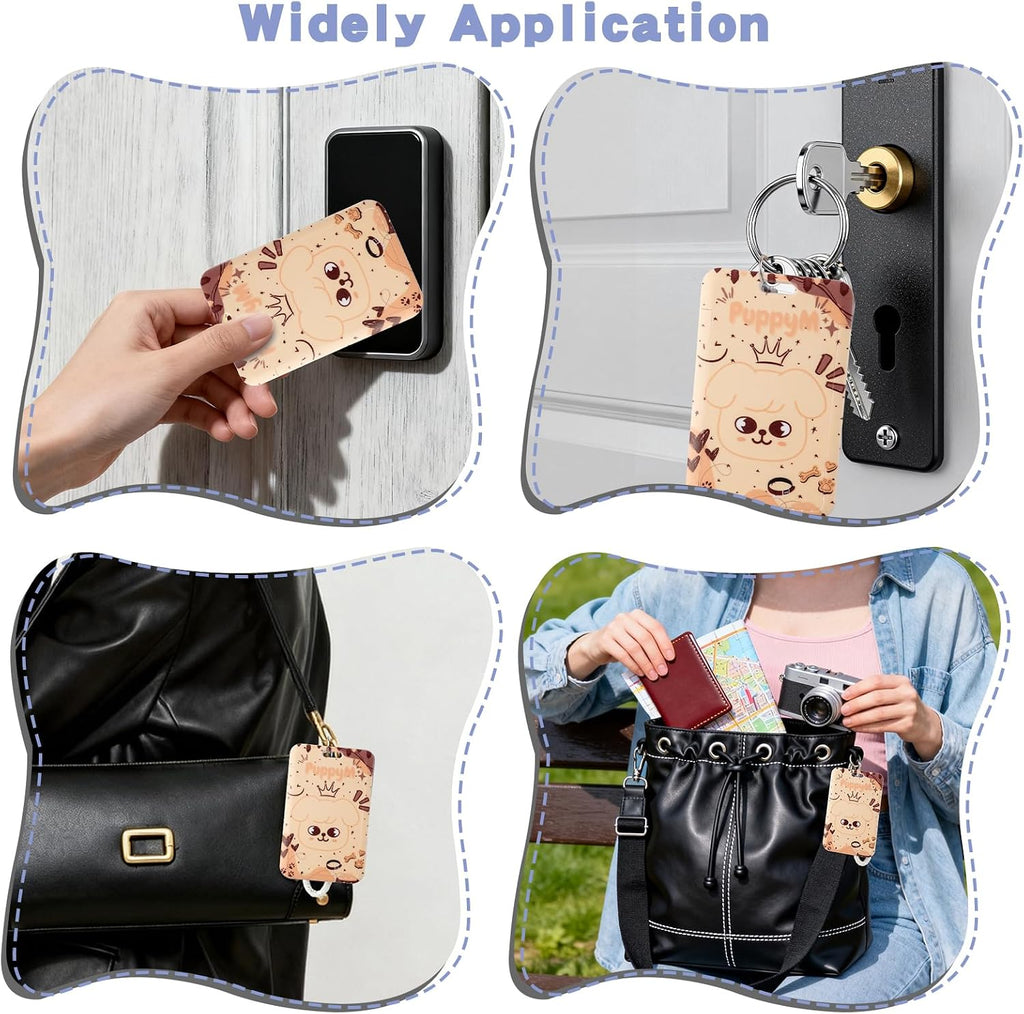 SK-Z Cartoon Photocard Holder with Lanyard, Cute Animal Themed Photocard Holder Keychain Hard Shell Protective Photo Sleeves