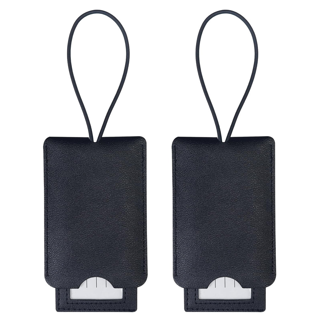 Gloppie 2 Pack Luggage Tags Suitcases Travel Tags with Privacy Cover Black