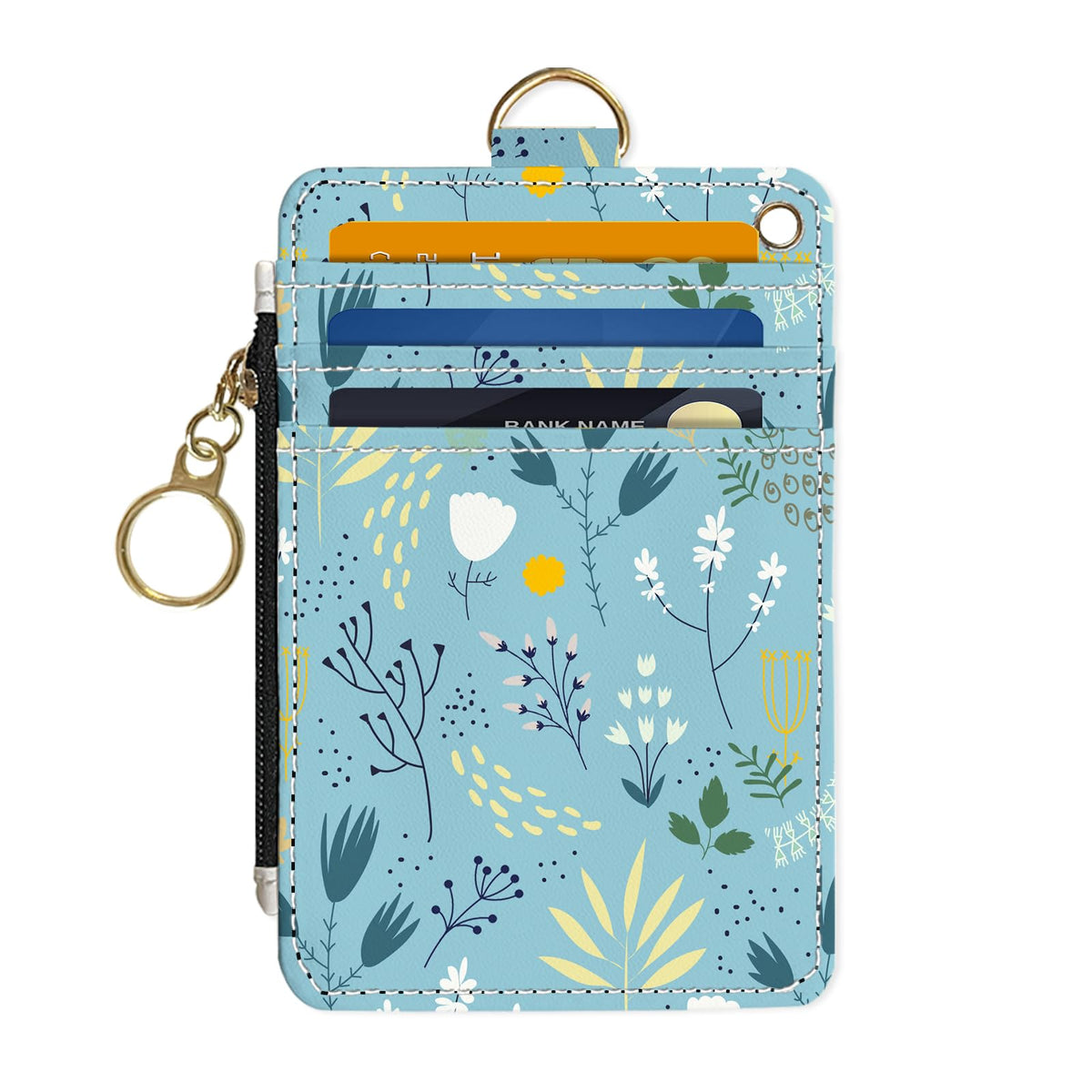 Slim Wallet Credit Card Holder, Sea Turtles, RFID Wallet Women Cute Small Front Pocket Wallet With Zipper, PU Leather Thin travel RFID Blocking Card Case ID Window,Ladies Gifts