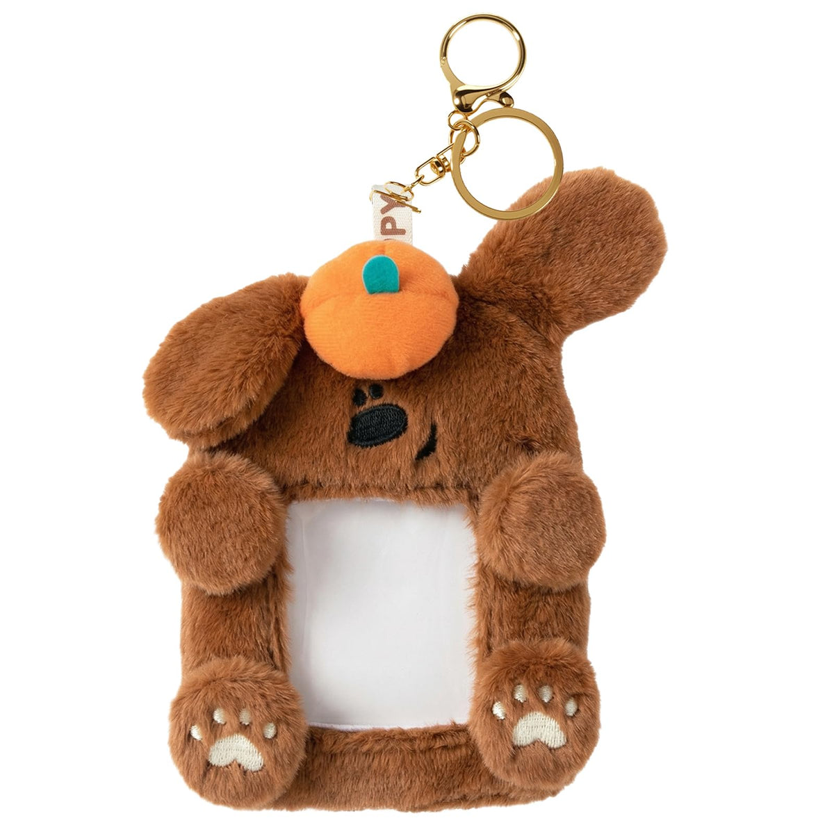 NEWEST 2PCS Puppies Plush Kpop Photocard Holder with Keychain, Cute Dog ID Badge Holder, Soft Cartoon Animal Photo Protective Sleeve Case Card Cover for Kpop Idol Photo Card School Office Card Supply