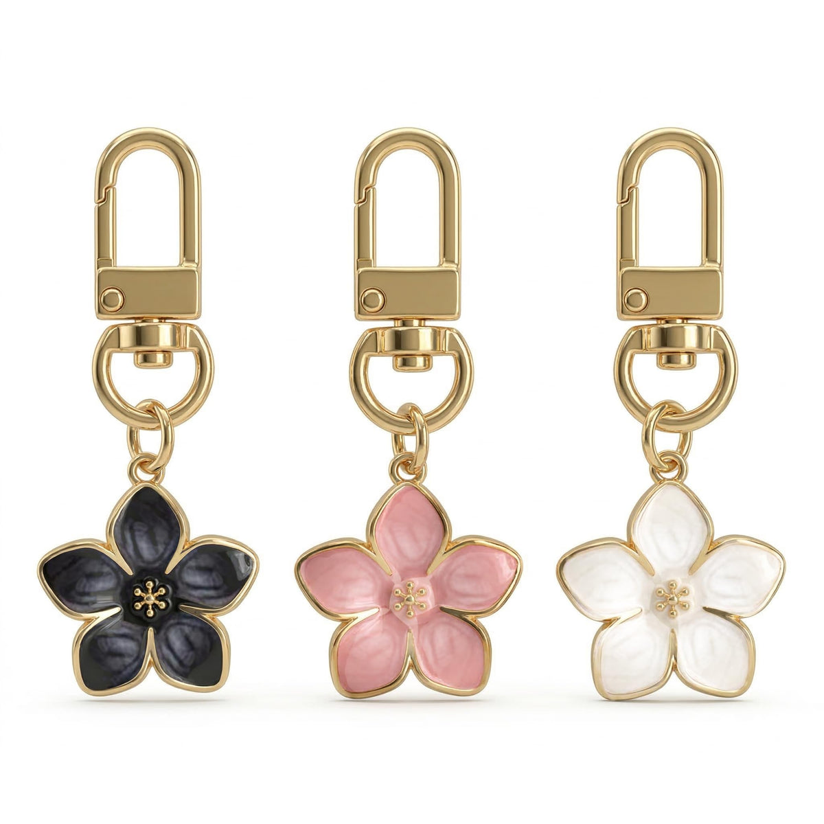 AGEN KGEN Cute Flower keychains for Women, Aesthetic Keychain Charms, Bag ＆ Purse Charms for Handbags ＆ Backpacks Accessories
