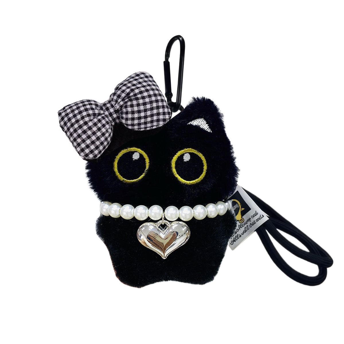 Super Cute Funny Big Eyes Black Cat Lucky Kitty Theme Keychain Good Luck Siamese Key Chain Ring Bag Pendant