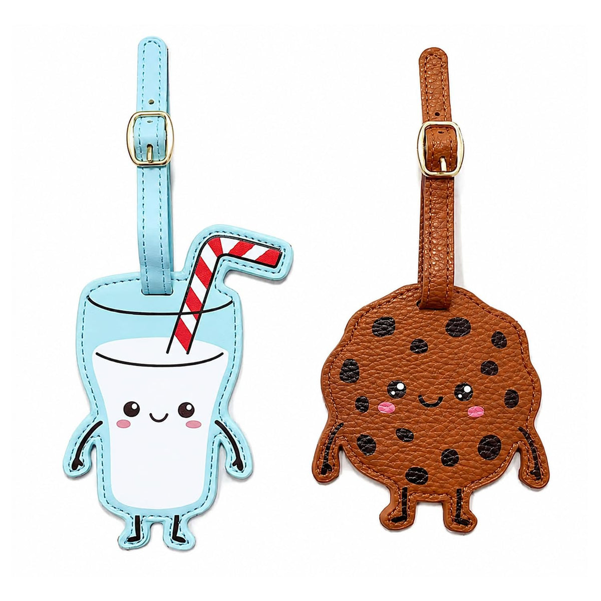 Couples Luggage Tags Set of 2, Cute Matching Suitcase & Baggage Tags for Travel, Funny Mr & Mrs Bag Tag, Honeymoon & Wedding Gifts for Couples (Coffee&Croissant)
