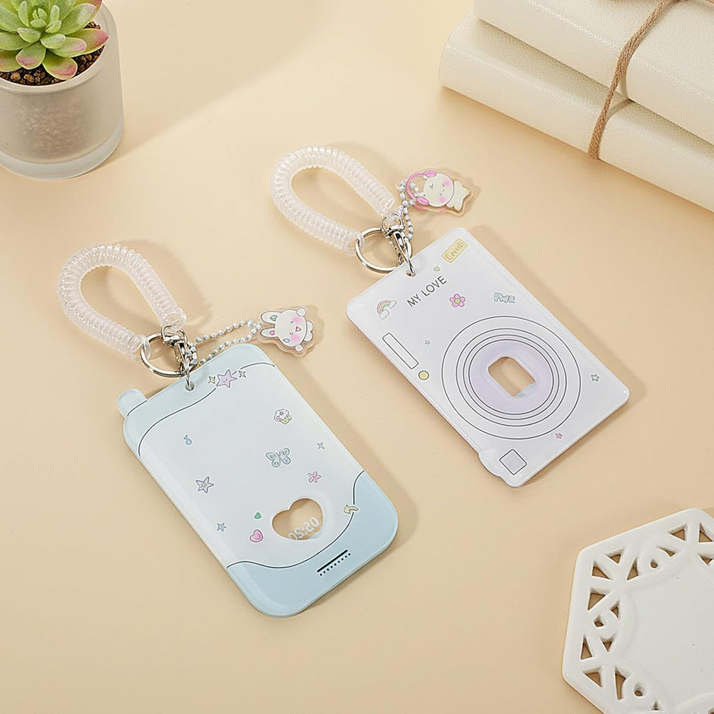 Mabor 2Pcs Cartoon Photo Card Holder, Photocard Holder Keychain