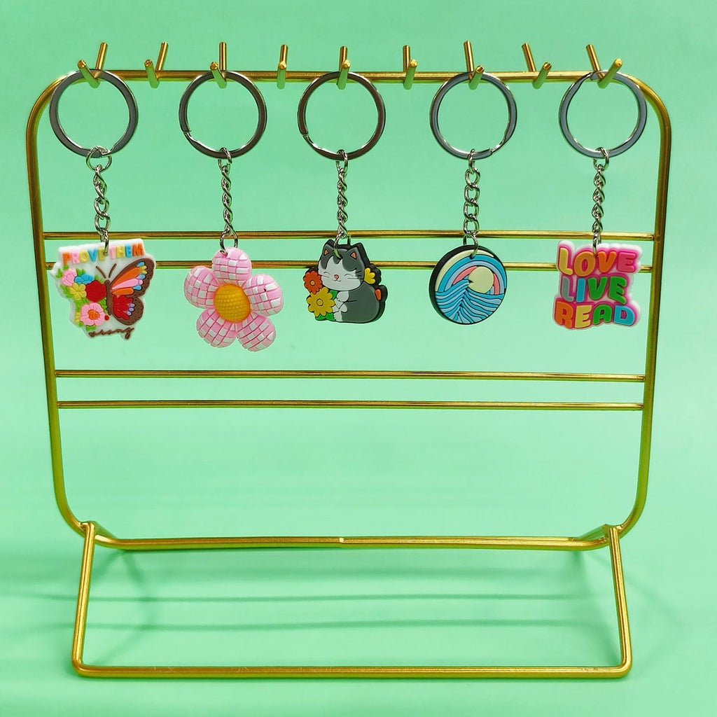 Gibleitz 30/50/100/200pcs Random Different Keychains, Lot Mixed Cute Keyring for Classroom Prizes Students Incentives