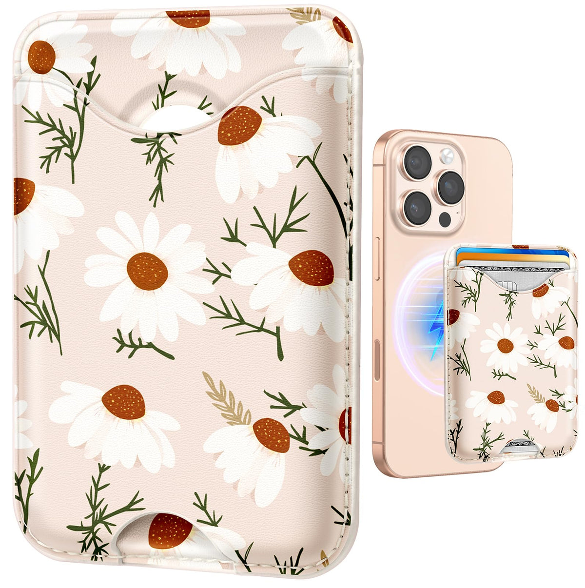 Shorogyt Phone Wallet Magnetic Card Holder for Women, Cartoon