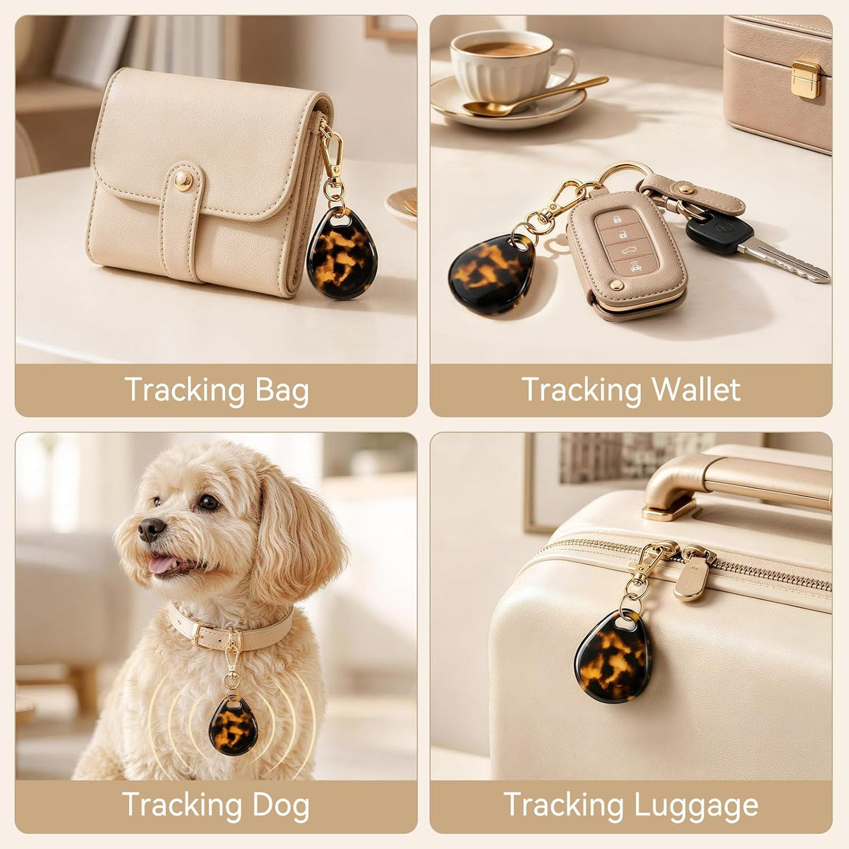 Case for AirTag Holder 2nd & 1st Gen,Tortoiseshell