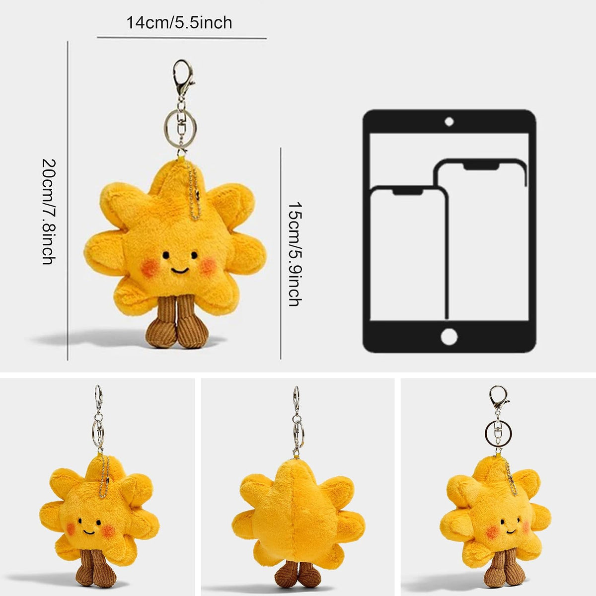 Cute Plush Keychains,Soft Backpack/Purses/Bag Charms(5.5'' * 7.8'')