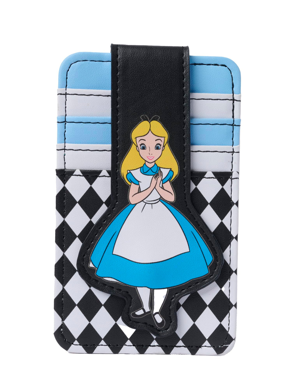 Disney Card Holder Women Slim Compact Wallet Small (Stitch Blue)