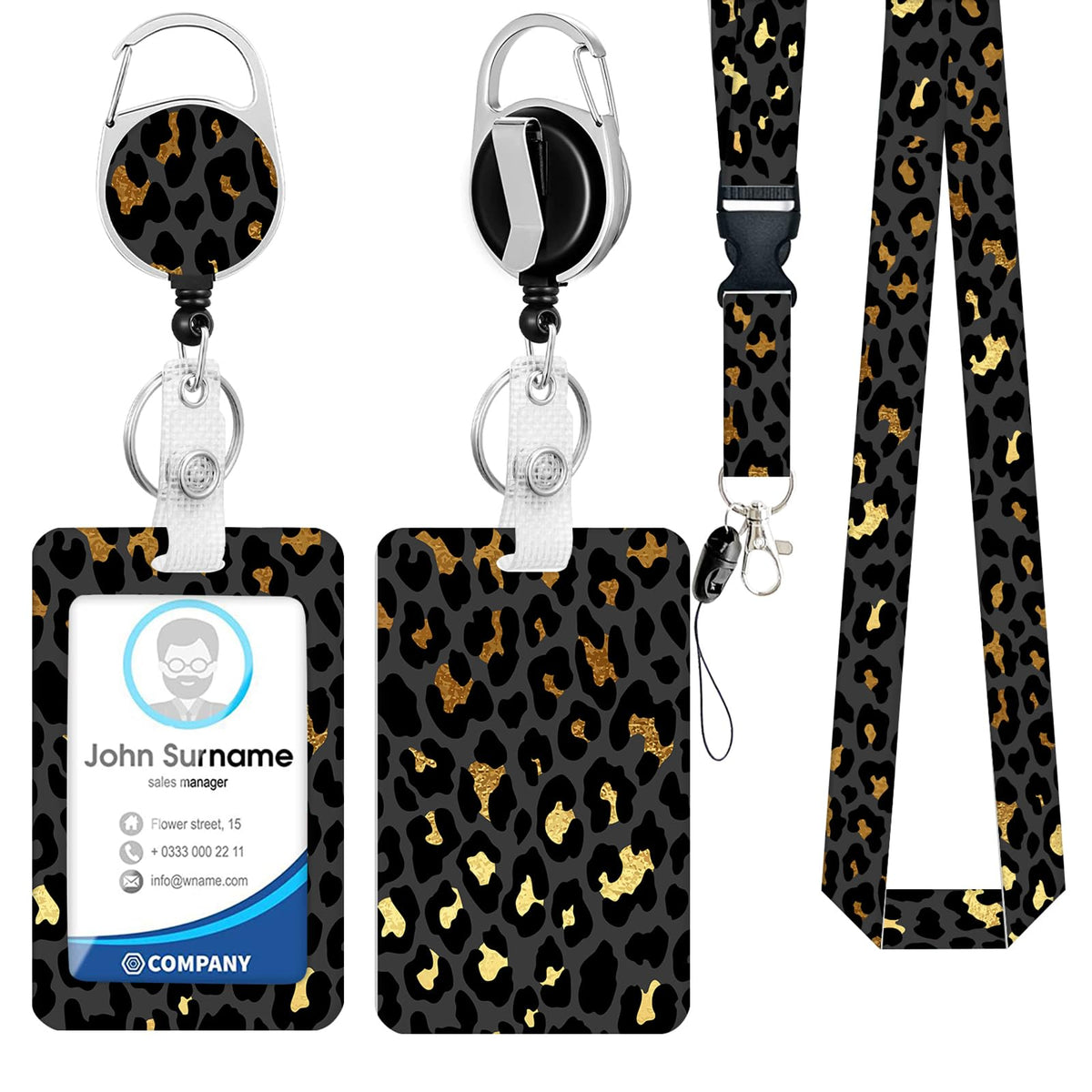 Cute Cartoon Happy Capybaras Breakaway Lanyard for ID Badges with Heavy-Duty Retractable Badge Reel & Carabiner, Adjustable Name Tag Holder for Teachers, Nurses, Students & Office Workers