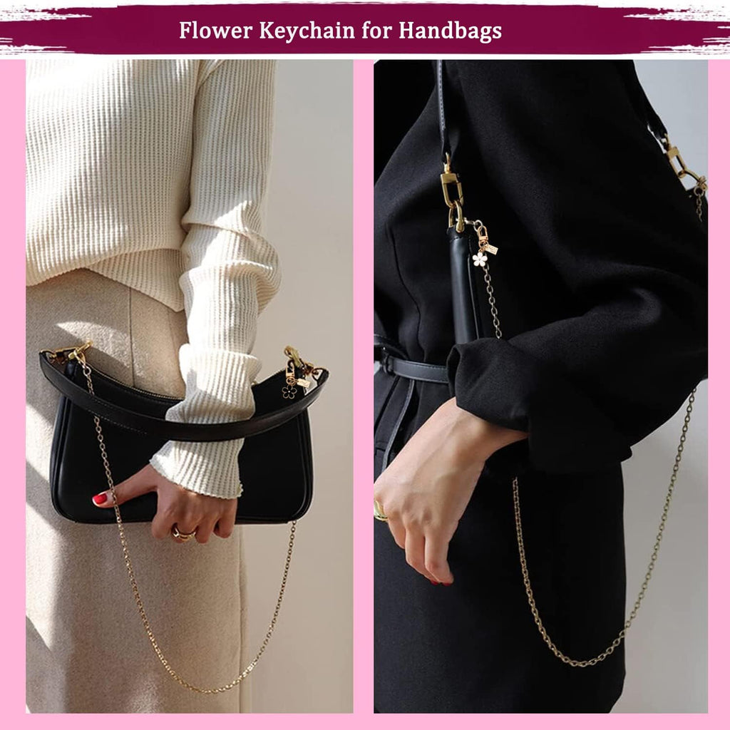 AGEN KGEN Cute Flower keychains for Women, Aesthetic Keychain Charms, Bag ＆ Purse Charms for Handbags ＆ Backpacks Accessories