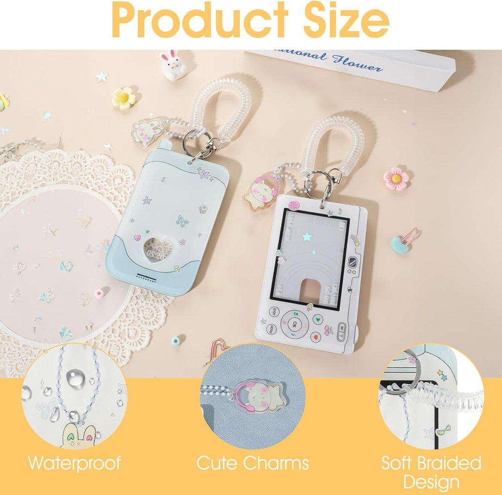 Mabor 2Pcs Cartoon Photo Card Holder, Photocard Holder Keychain