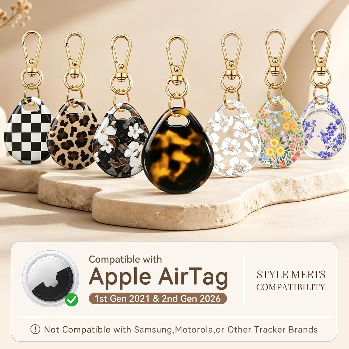 Case for AirTag Holder 2nd & 1st Gen,Tortoiseshell