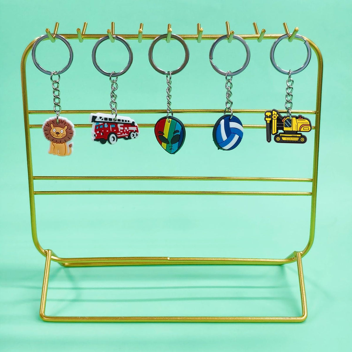 Gibleitz 30/50/100/200pcs Random Different Keychains, Lot Mixed Cute Keyring for Classroom Prizes Students Incentives