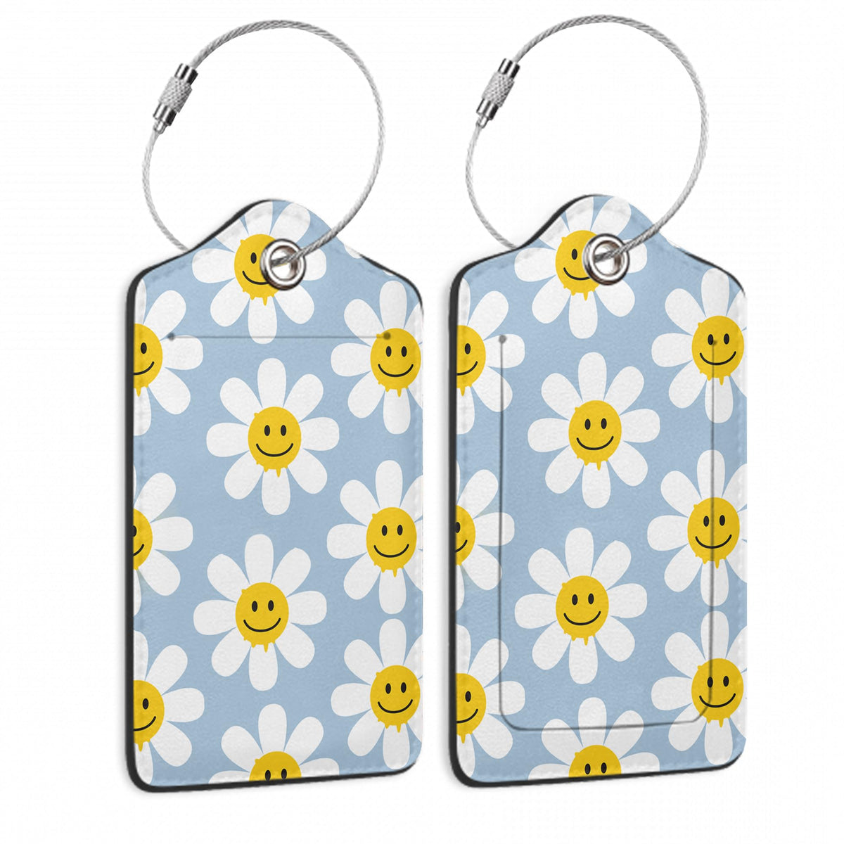 Checkered Luggage Tag,Colorful Retro Wavy Luggage Tags of Set 2 Leather Identifiers Privacy Cover with Stainless Steel Loop for Women Men Travel Bag Suitcase