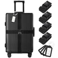 Gostwo 8 Pack Luggage Straps and Tags Set - 4 Straps, 4 Tags, Suitcase Belt