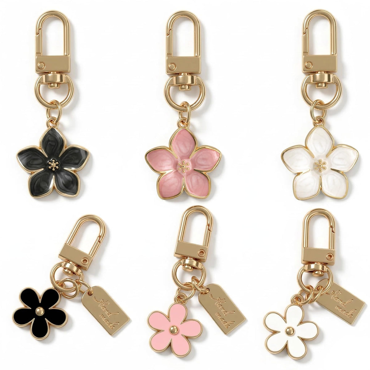 AGEN KGEN Cute Flower keychains for Women, Aesthetic Keychain Charms, Bag ＆ Purse Charms for Handbags ＆ Backpacks Accessories