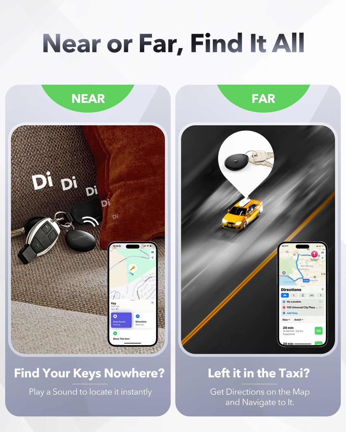 Air Tracker Tags-4 Pack for Apple Find My, iOS Only, Official MFi Certified