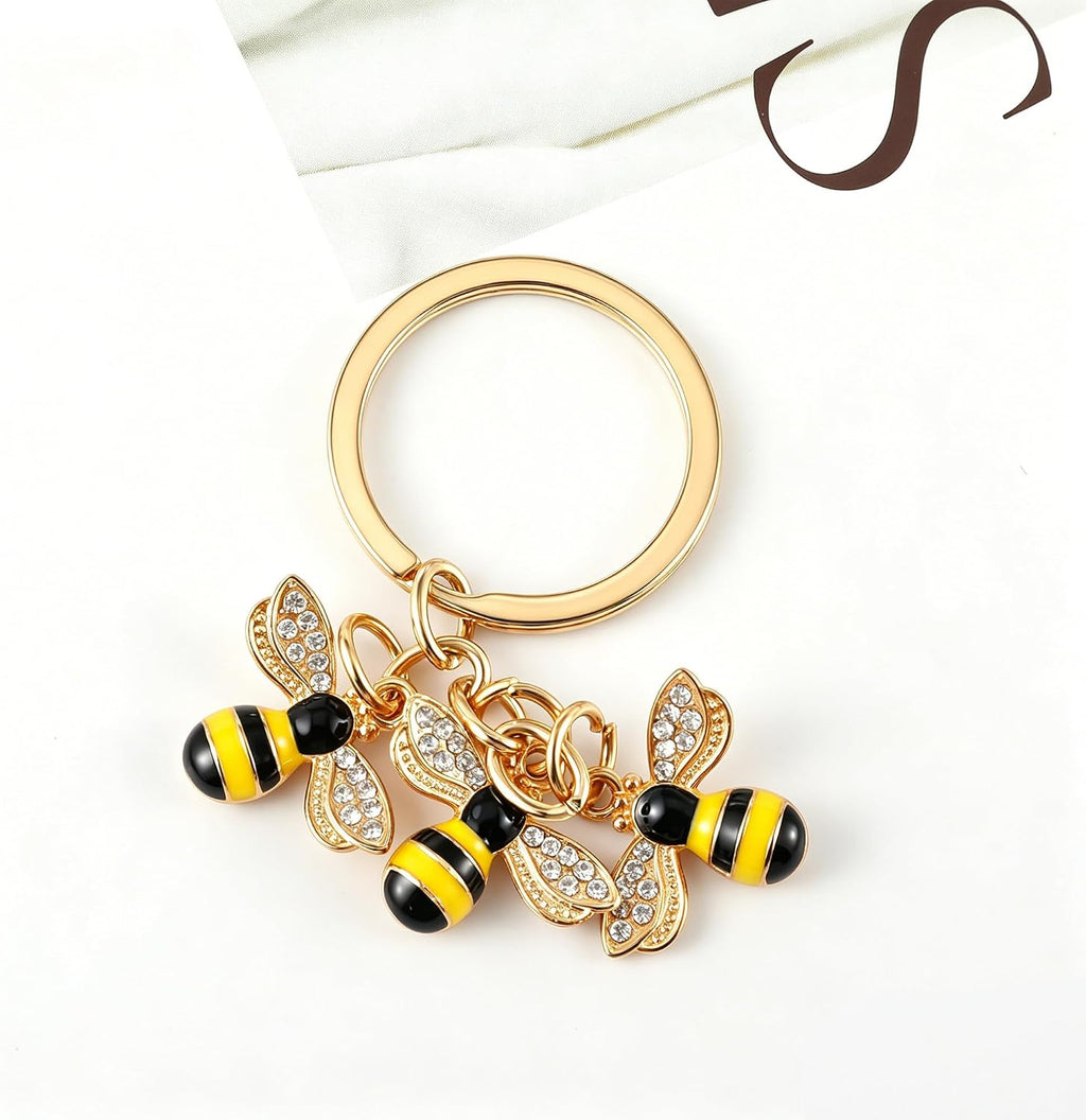 Bee Keychain, Honey Bee Charm Gift for Women