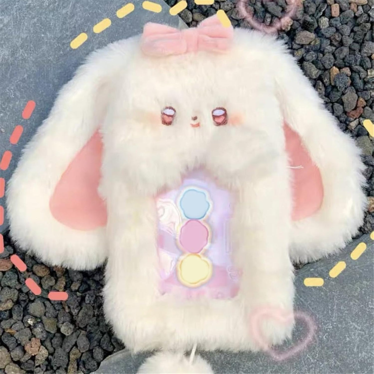 Plush Photocard Holder Bus Card Protector Lovely Cartoon Rabbits Photo Sleeve Credit Card Holder For Woman Girl Cartoon Rabbi