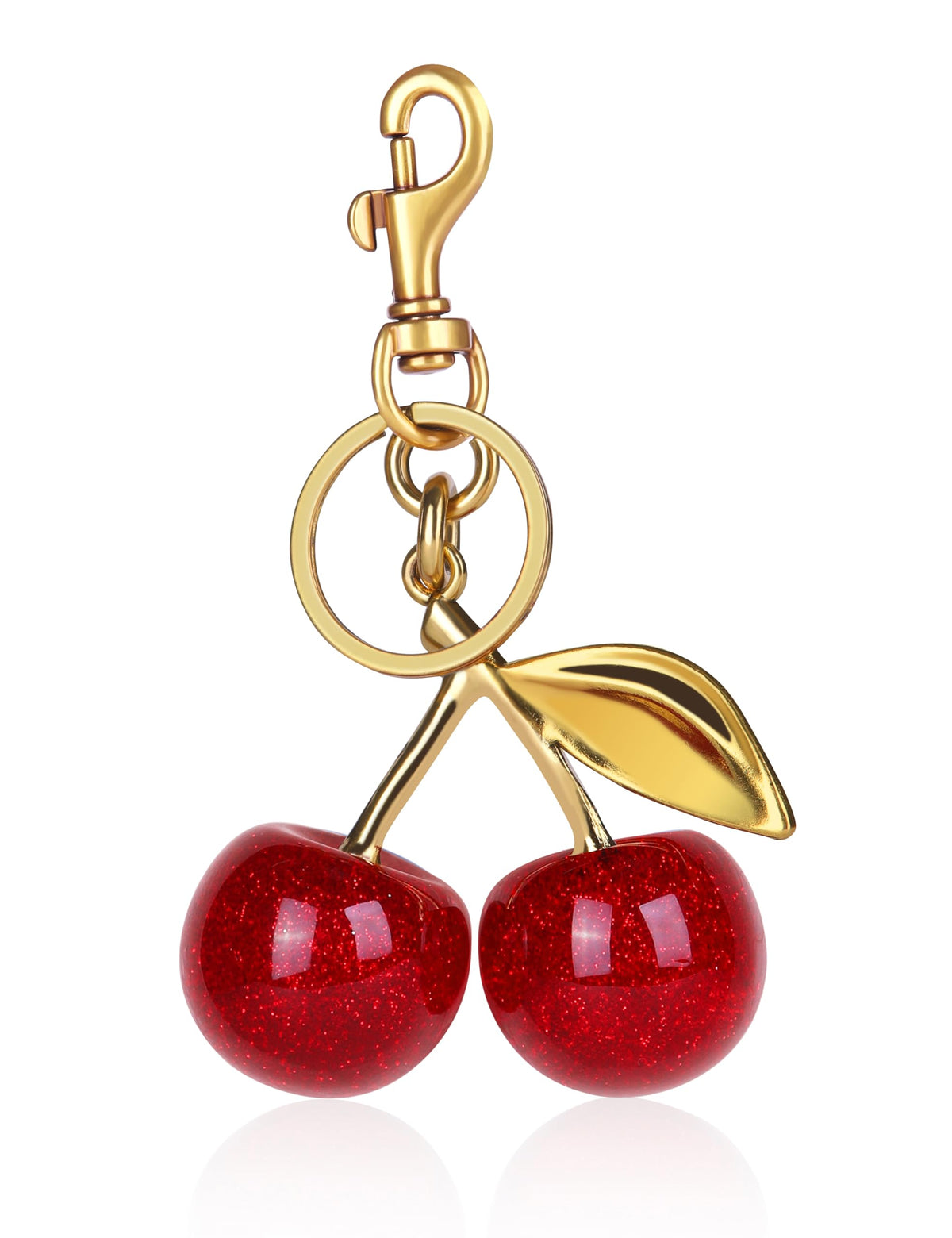 OVRUNS Cherry Bag Charm Cute Accessories Sparkling Purse Charms for Women