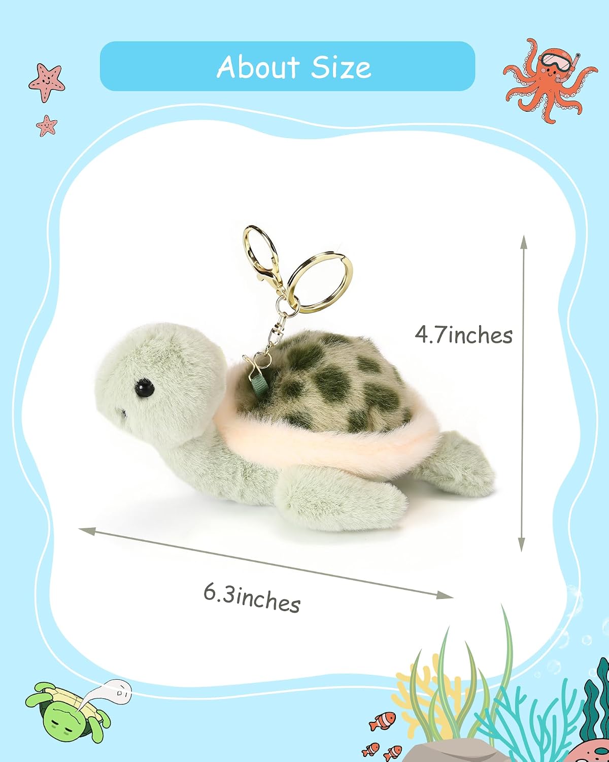 Turtle Plush Keychain Turtle Pendant Cute Keychain Gift - For Women's Handbag Backpack Car Keys