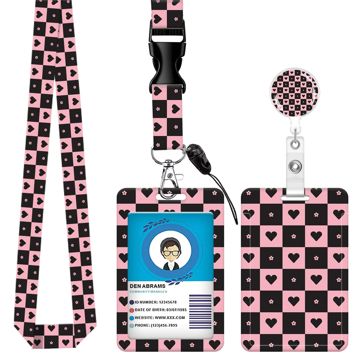 Badge Reels Retractable with Carabiner Reel Clip, ID Name Tag Work Badge Holder Belt Ferrule, Identity ID Badge Holder Cover Case for Office Work Nurse Teacher Student Gifts (Cute Cartoon Penguin)
