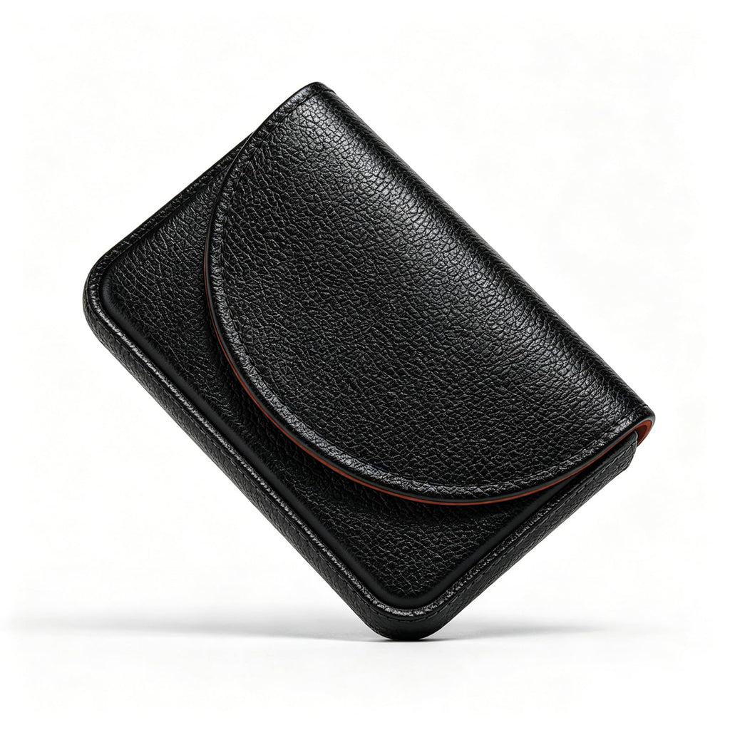 Business Card Holder，PU Leather Business Card Case Wallet Black Cat Floral